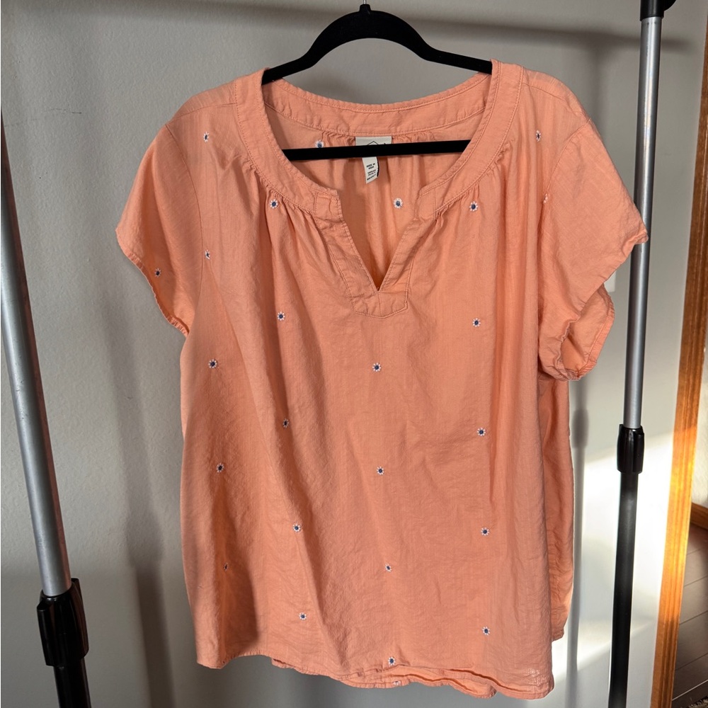 St. John's Bay Peach Embroidered Blouse